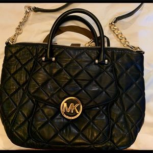 Black quilted Michael Kors handbag